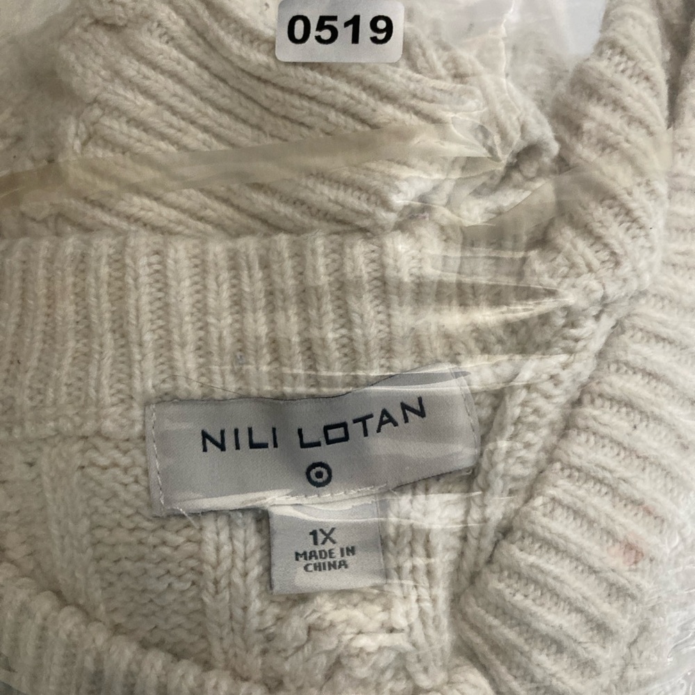 Nili Lotan Cream Cable Knit Crewneck Sweater - Picture 14 of 14